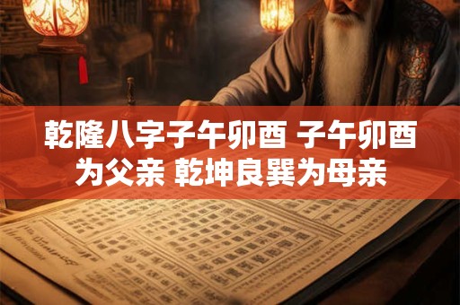 乾隆八字子午卯酉 子午卯酉为父亲 乾坤良巽为母亲