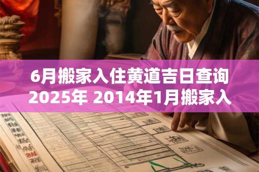 6月搬家入住黄道吉日查询2025年 2014年1月搬家入住的黄道吉日