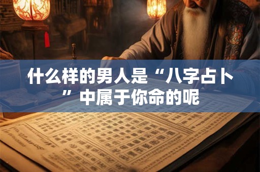 什么样的男人是“八字占卜”中属于你命的呢