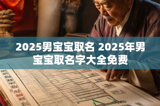 2025男宝宝取名 2025年男宝宝取名字大全免费