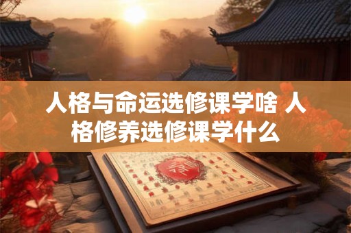 人格与命运选修课学啥 人格修养选修课学什么