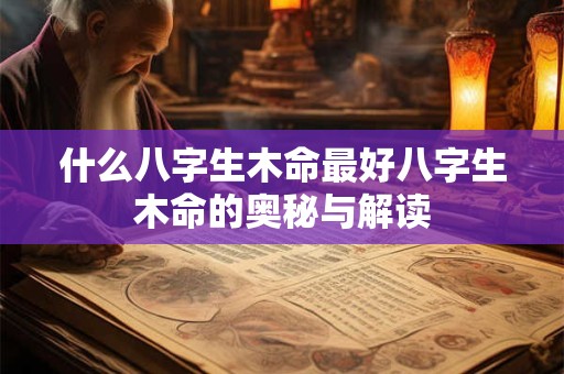 什么八字生木命最好八字生木命的奥秘与解读