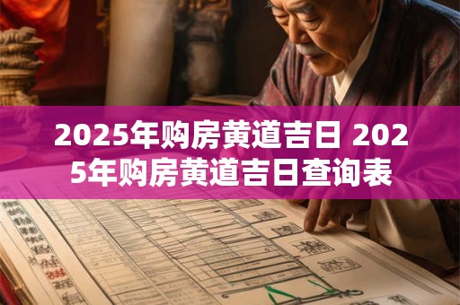 2025年购房黄道吉日 2025年购房黄道吉日查询表