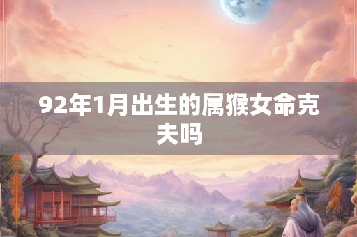 92年1月出生的属猴女命克夫吗