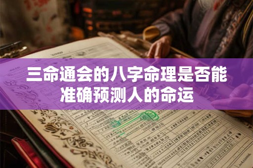 三命通会的八字命理是否能准确预测人的命运