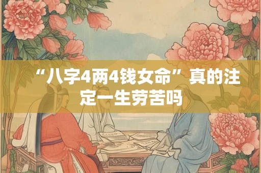 “八字4两4钱女命”真的注定一生劳苦吗