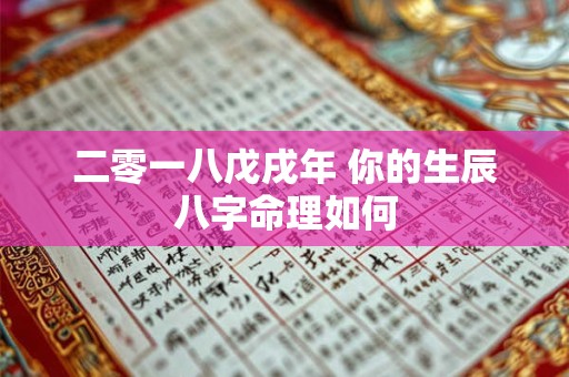 二零一八戊戌年 你的生辰八字命理如何