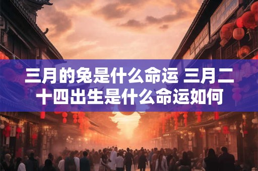 三月的兔是什么命运 三月二十四出生是什么命运如何