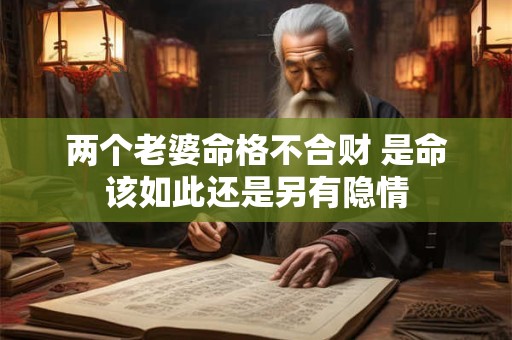 两个老婆命格不合财 是命该如此还是另有隐情