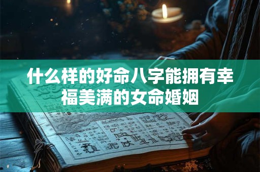 什么样的好命八字能拥有幸福美满的女命婚姻