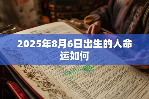 2025年8月6日出生的人命运如何