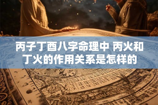 丙子丁酉八字命理中 丙火和丁火的作用关系是怎样的