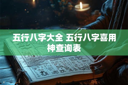 五行八字大全 五行八字喜用神查询表