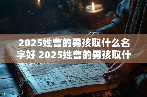 2025姓曹的男孩取什么名字好 2025姓曹的男孩取什么名字好听点