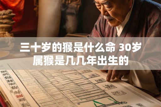 三十岁的猴是什么命 30岁属猴是几几年出生的