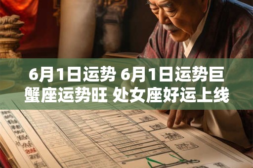 6月1日运势 6月1日运势巨蟹座运势旺 处女座好运上线 射手强 6月1日运势 6月1日运势巨蟹座运势旺 处女座好运上线 射手强