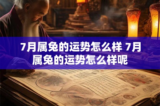 7月属兔的运势怎么样 7月属兔的运势怎么样呢