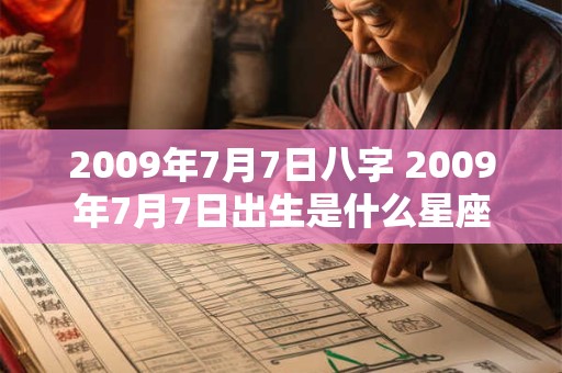 2009年7月7日八字 2009年7月7日出生是什么星座