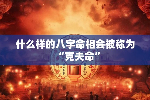 什么样的八字命相会被称为“克夫命”