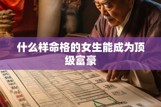 什么样命格的女生能成为顶级富豪