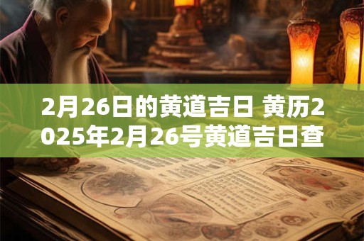 2月26日的黄道吉日 黄历2025年2月26号黄道吉日查询
