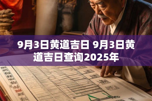 9月3日黄道吉日 9月3日黄道吉日查询2025年
