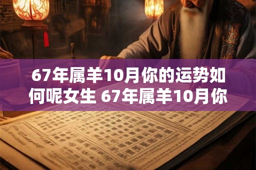 67年属羊10月你的运势如何呢女生 67年属羊10月你的运势如何呢女生怎么样