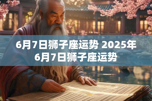 6月7日狮子座运势 2025年6月7日狮子座运势