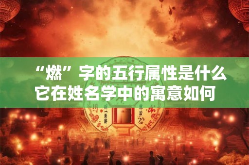 “燃”字的五行属性是什么它在姓名学中的寓意如何