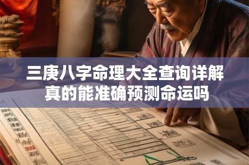 三庚八字命理大全查询详解 真的能准确预测命运吗