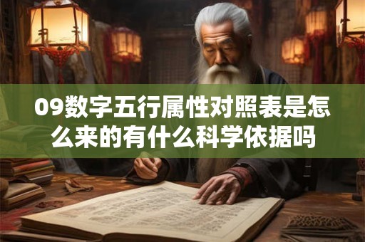 09数字五行属性对照表是怎么来的有什么科学依据吗
