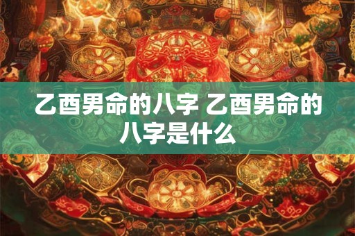 乙酉男命的八字 乙酉男命的八字是什么