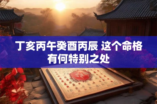 丁亥丙午癸酉丙辰 这个命格有何特别之处
