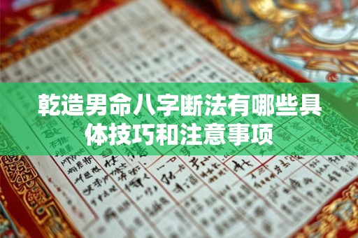 乾造男命八字断法有哪些具体技巧和注意事项