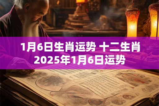 1月6日生肖运势 十二生肖2025年1月6日运势
