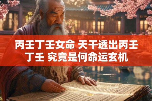丙壬丁壬女命 天干透出丙壬丁壬 究竟是何命运玄机