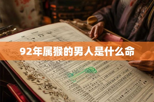 92年属猴的男人是什么命