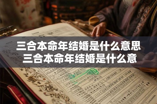 三合本命年结婚是什么意思 三合本命年结婚是什么意思呀