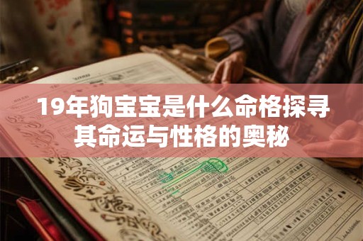 19年狗宝宝是什么命格探寻其命运与性格的奥秘