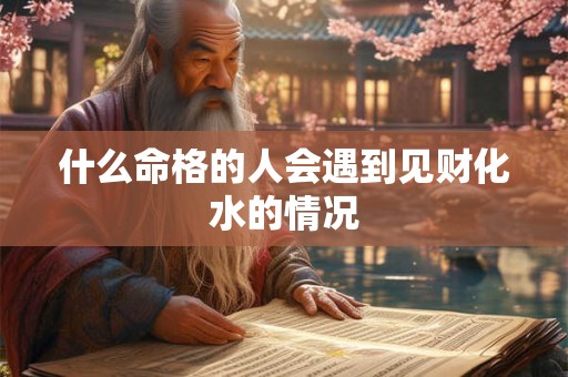 什么命格的人会遇到见财化水的情况