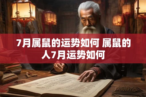 7月属鼠的运势如何 属鼠的人7月运势如何