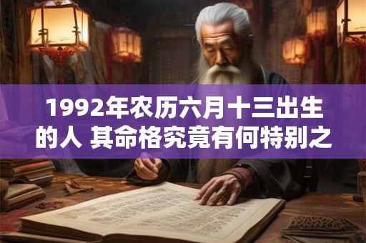 1992年农历六月十三出生的人 其命格究竟有何特别之处