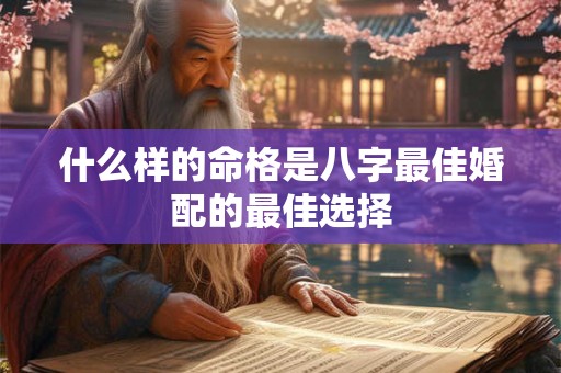 什么样的命格是八字最佳婚配的最佳选择 什么样的命格是八字最佳婚配的最佳选择