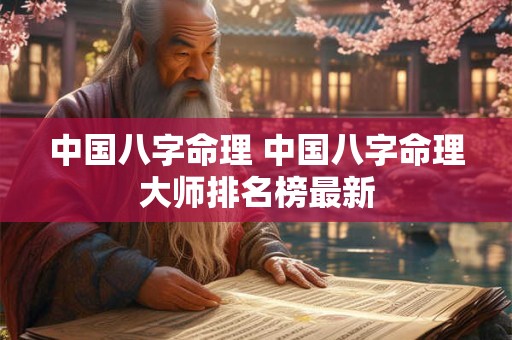 中国八字命理 中国八字命理大师排名榜最新 中国八字命理 中国八字命理大师排名榜最新