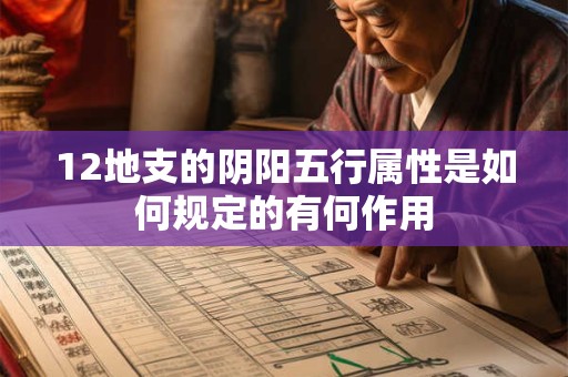 12地支的阴阳五行属性是如何规定的有何作用