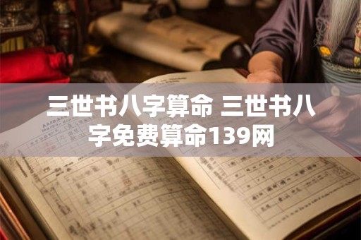 三世书八字算命 三世书八字免费算命139网