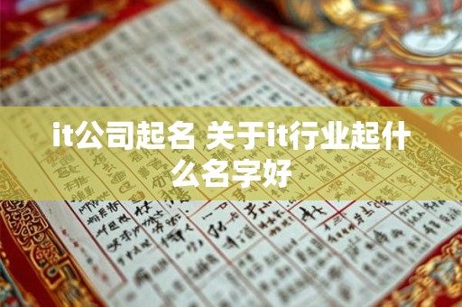 it公司起名 关于it行业起什么名字好 it公司起名 关于it行业起什么名字好