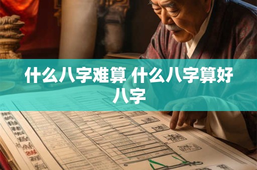 什么八字难算 什么八字算好八字