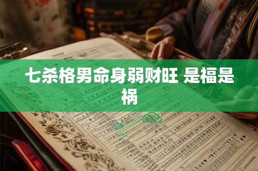 七杀格男命身弱财旺 是福是祸