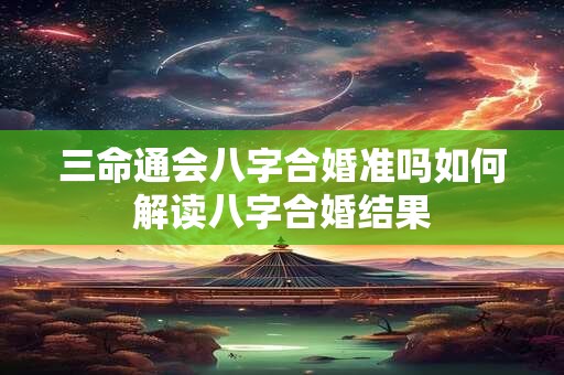 三命通会八字合婚准吗如何解读八字合婚结果